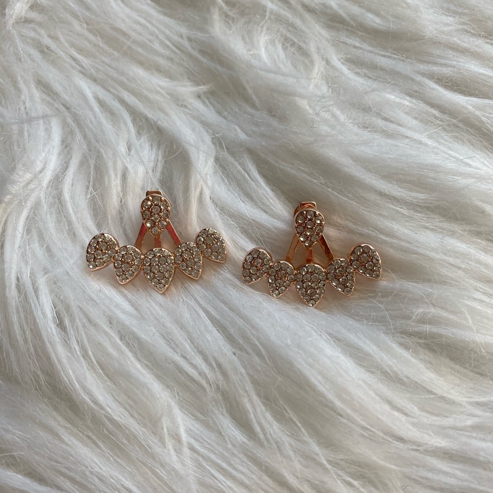 Diamond Hoop Stud Earrings